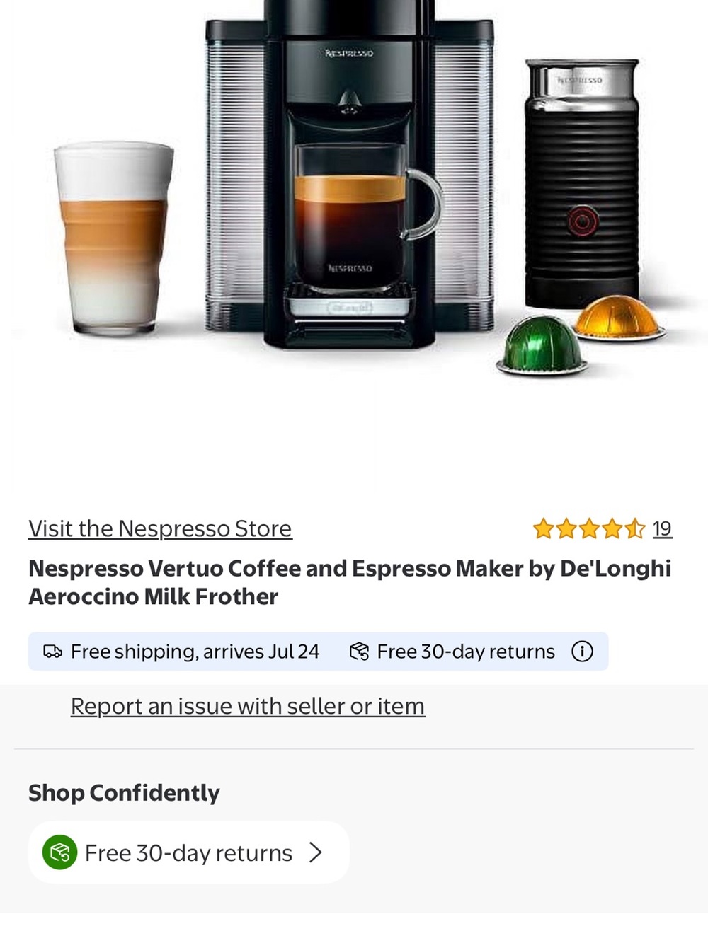 Nespresso Coffee Machine with Milk Frother - Black & Silver - Picture 6 of 6